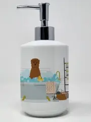 Dogue de Bourdeaux in Bathtub Ceramic Soap Dispenser Hand Soap Dispenser Pump