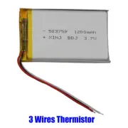 3.7V 1200mAh Thermistor 3-wires Polymer Li Battery 053759 For DashCam GPS 503759