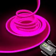 dobestyou Pink Neon LED Strip Lights，16.4 ft/5m DC 12V Waterproof Rope Light for Indoor Outdoor Home Decoration（ with Power Adapter）