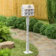 White Cape Cod Birdhouse Bird House with Post
