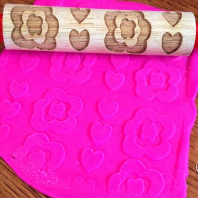 Flower Laser Engraved Rolling Pin