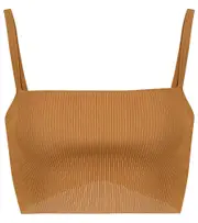 [SIR] SIR Jasper ribbed-knit crop top AU 6 brown