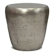 Garvy Industrial 20 inch Wide Metal Accent Side Table in Antique Silver, Fully A