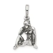 Sterling Silver Antiqued Virgo Zodiac Pendant