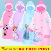 Kids Boys Girls Raincoat Jacket Waterproof Backpack Cover Princess Sofia Disney