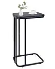 C Shaped End Table, 27 Inches High Small Side Table for Sofa and 1 Ebony Black