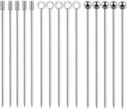 Cocktail Picks Stainless Steel Martini Skewers Olive Drink Picks Set Reusable Fr