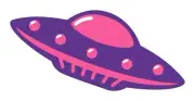 Pink UFO Sticker (4 Inch Wide) Waterproof Alien Space Purple Spaceship Galaxy