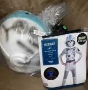 NECRONAUT COSTUME CHILD M 8-10 JUMPSUIT/HELMET/MASK GLOW IN THE DARK HALLOWEEN