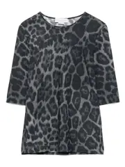 [Stella Mccartney] Stella Mccartney-Leopard Print Top In Ash Grey-Donna M