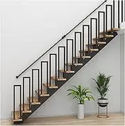 Stair Handrail, Handrails Stair Railing Indoor Outdoor, U-Shaped Stair Railing Handrail, Transitional Handrail Picket, for Indoor Outdoor Loft Entryway Decoration Hand Rails(Black,3.3ft/100cm)