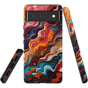 For Google Pixel 6 Tough Protective Cover, Waves Of The Sun
