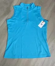Tail Women's Gabe Sleeveless MiniMock Zip Golf Top Oceana UPF 50 Size L NEW