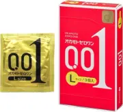 OKAMOTO ZERO ONE 001 Ultra thin Condom Large 3pc x 1 / 5 / 10 boxes from Japan