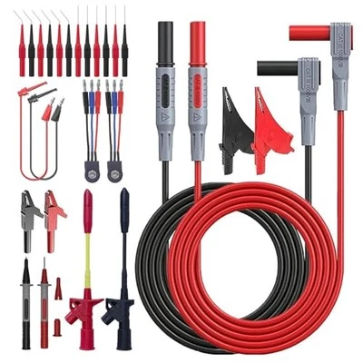 26Pcs Multimeter Test Leads Set, Alligator Clips, with Replaceable Wire