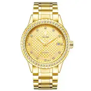 Diamonds Business Style Automatic Mechanical Watch Stainless Steel Strap Men