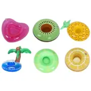 Thickened PVC Floating Cup Holder Donut Inflatable Beach Cup Mat Beverage H7N1