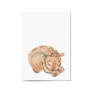 Cute Sleeping Deer Cartoon Animal Nursery Wall Art