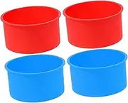 IWOWHERO 4Pcs Silicone Cake Non Stick Baking Pans for DIY Cake Making High Temperature Moulds for Home Bakery Restaurant Use