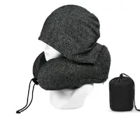 在飛比找momo購物網優惠-【S-SportPlus+】駝峰形護頸枕 U型枕連帽款 慢回