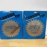 Set of 2 Carbide Tipped Circular Saw Blade 7-7 1/4 24 Tooth Wood Cutting New