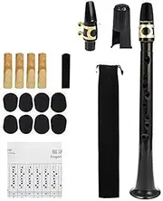 Mini Pocket Saxophone, Portable Small Sax with 4 Reeds, 8 Dental Pad, Fingering Charts, Carrying Bag, Woodwind Instrument for Beginners, Beginner Instrument Set