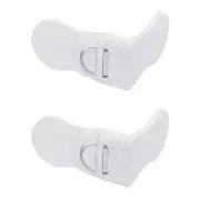 Adhesive Refrigerator Lock Right Angle Press to Open 75x70x38mm White Pack of 2