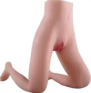 YUKAIONE Mini Pocket Realistic Male Masturbator, Realistic Sexy Female Torso and Big Ass Breasts Pussy Buttocks Silicone Rear End for Adult Sex, Realistic Feet, Calfs(Pink)