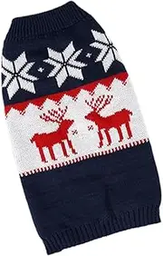 BUGUUYO Festive Christmas Dog and Cat Sweater Knitted Deer Pattern Pet Clothes Comfortable Winter Outfit