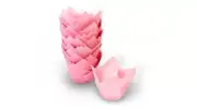 50 Pale Pink Tulip Shaped Muffin Cake Cases Wraps for Baking