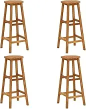 Bar Stools 4 pcs Solid Acacia Wood,Outdoor Chairs 16KG-310285