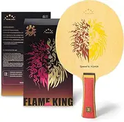 YAN-Wang Professional Ping Pong Paddle,Oneside is External and Otherside is Built-in Arylate Carbon Table Tennis Racket,for Intermediater and Advanced Players or Enthusiast (Single Racket)