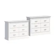 Ashford Chest of Drawers White 6 Drawer Dresser x 2