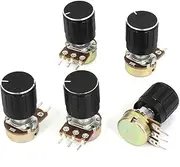 Aexit 5Pcs (Potentiometer) B5K 5K Ohm 3 Terminals Rotary Audio B Type (30ry383qf36) Potentiometer Pot