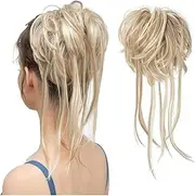 Bun Hair Piece Tousled Updo Messy Bun Hair， Piece Chignon Ponytail Extensions with Elastic Rubber Band ，Curly Scrunchies Ponytail Hairpiece for Women Bun Extension (Color : Dirty Blonde)