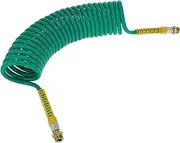 X AUTOHAUX 34 Circle Air Brake Hose Oil Cooler Coiled Short Tail Line Brake Coil Cable for Trucks Tractors Assembly with M22x1.5 NPT Fitting Green 31 ft