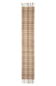 burberry Giant Check Reversible Cashmere Fringe Scarf in Alabaster/Wax at Nordstrom