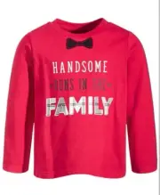 3T Shirt Red Handsome Runs In The Family Bow Tie NWT