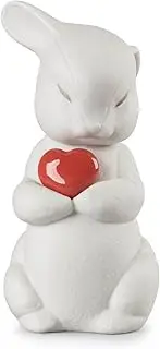 [LLADRÓ] Puffy-Generous Rabbit Figurine. Porcelain Love Figure.