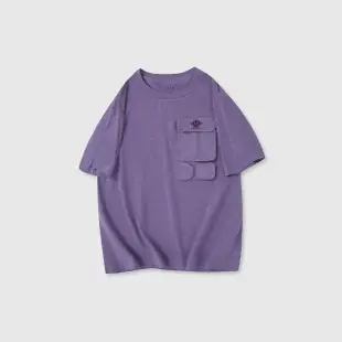 【GAP】男裝 Logo純棉印花圓領短袖T恤-紫色(876998)