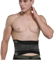 Lower Back Brace Pain Relief Belt Weight lifting Support Removable Lumbar Pads (Black, L)