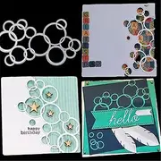 FAWENUCY Scrapbooking Die-Cuts, Edge Border Metal Cutting Dies for Card Making, Paper Craft Punch Template, Background Embossing Stencils, DIY Album Décor/Bubble-10.3x6cm