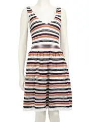 Striped Stretchy Knee Length Dress