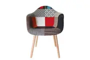 SK Designer Living | Replica Eames DAW Hal Inspired Chair | Multicoloured V2 & Natural