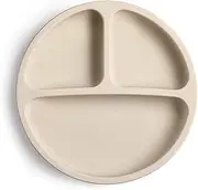Baby Plates | Toddler Plates | Non-Slip Divider Board with Suction Base | BPA Free 100% Baby & Toddler Silicone Dinner Plates | Microwave & Dishwasher Safe (Off White)