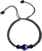 [YANYUESHOP] Feng Shui Wealth Bracelet,Jade Bead Bracelet,Blue Tiger Eye S Bracelet Crystal Adjustable Bracelet Evil Eye Bracelet Amulet for Protection Red String Bracelet Crystal Cinnabar (Color : GOL (Color