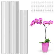 30Pcs Orchid Stakes w/ 30 Clips Clear Support Stakes Acrylic Sticks 45cm & 40cm