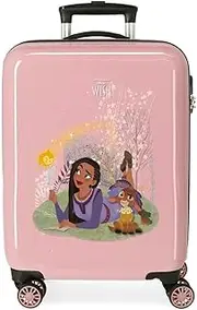 Joumma Disney Make a Wish Cabin Suitcase Pink 38 x 55 x 20 cm Hard ABS Combination Lock Side 34L 2 kg 4 Wheels Hand Luggage, Pink, Cabin Suitcase, Pink, Cabin Suitcase