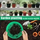 4 Pcs Soil Sifter Reusable Rock Sifter Pan Plastic Garden Mesh Sieve Round bedMi