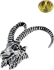 Ibex Spin Badge, Pewter, 3.5cm, Metal, 3.5cm, Metal